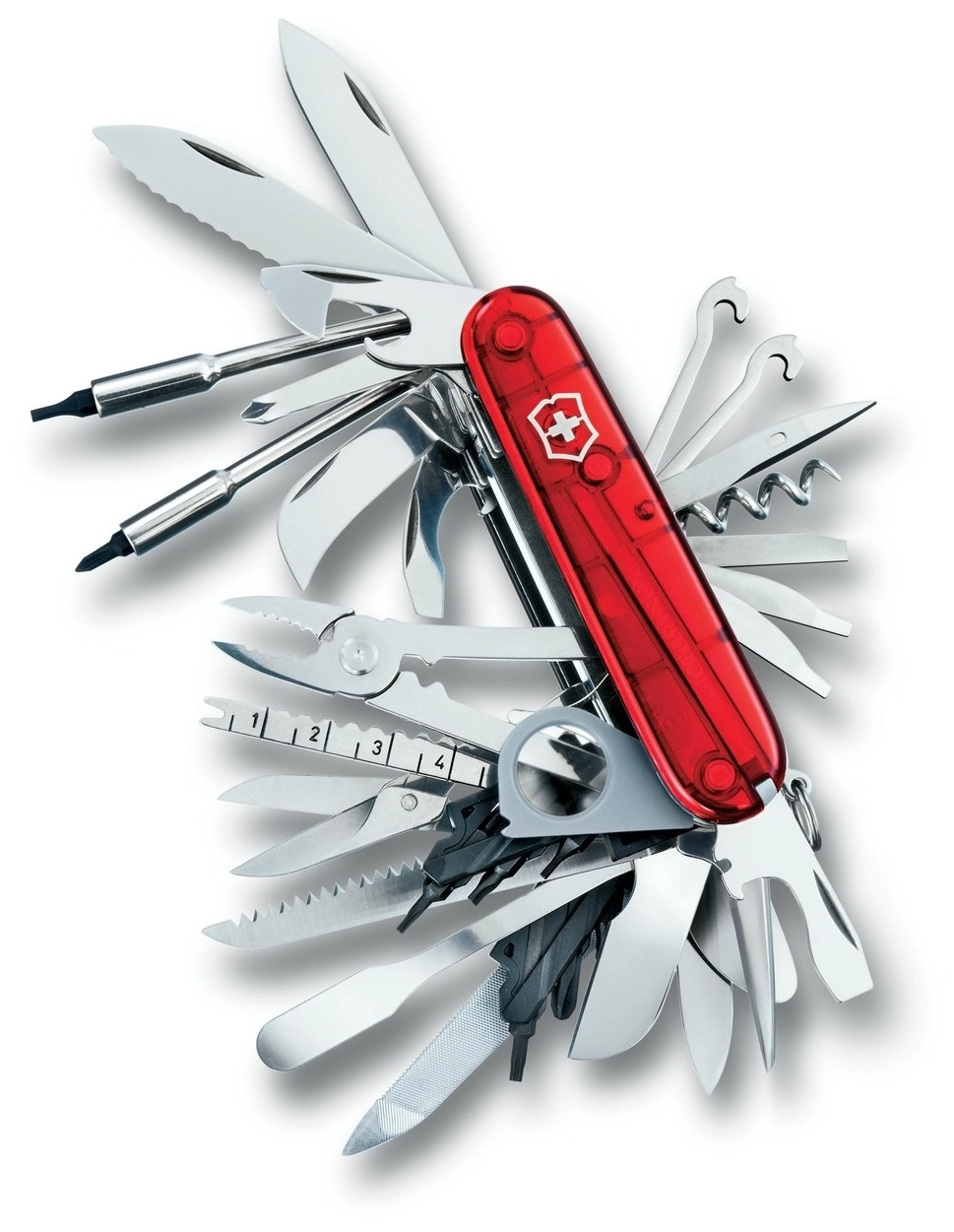 Zakmes Victorinox SwissChamp XLT Transparant Rood 3 Zakmes Victorinox SwissChamp XLT Transparant Rood